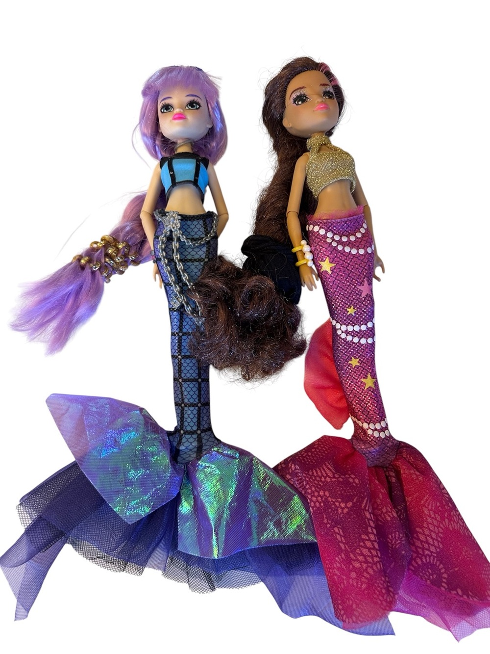 Set of 2 Colorful Mermaid Fashion Dolls - Purple & Pink Sierra and Finley